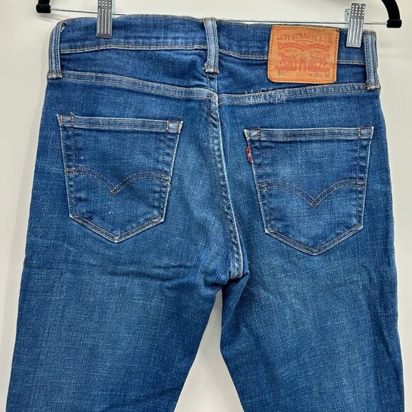 Levi's 511 Slim Fit W30 L30 Dark Wash Denim Jeans - Picture 3 of 7